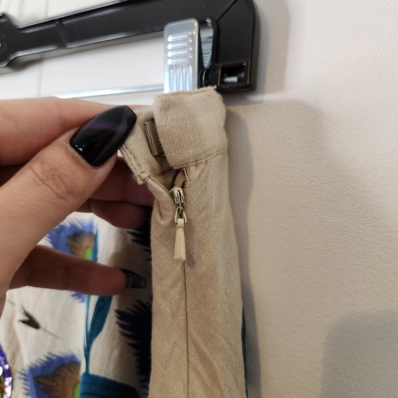 Vintage Peacock A-Line Midi Skirt Sequins Embellished Size XL New Deadstock 90s - Picture 7 of 12